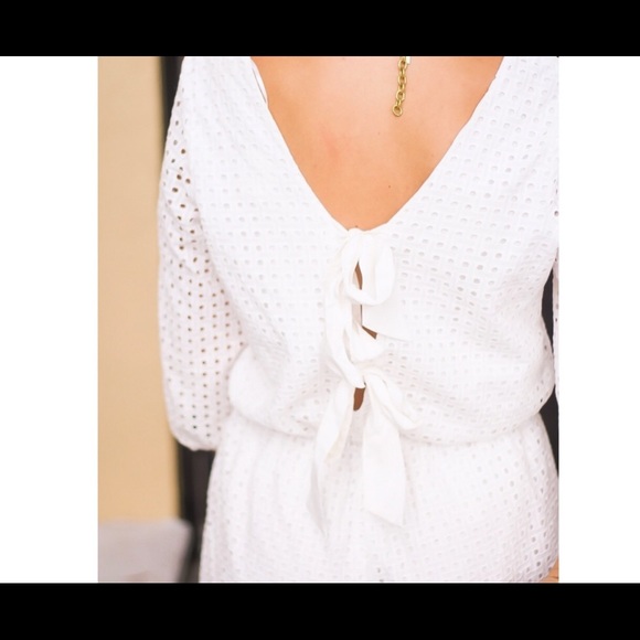 Llika White Eyelet Romper - Picture 2 of 6